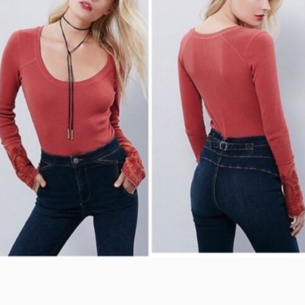 Free People Rare Lovely Lady Thermal Top - Picture 10 of 15